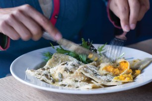 Butternut squash and sage ravioli