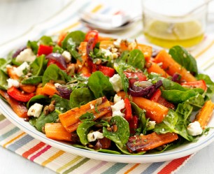 Carrot, Spinach and Feta Salad