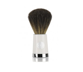 Shaving Brush with White and silver handle