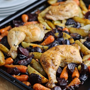 one-pan-beetroot-chicken and carrots