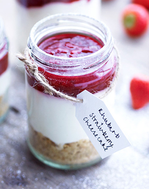 Strawberry and rhubarb cheesecake post