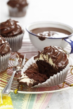 Chocolate dipped cupcakes