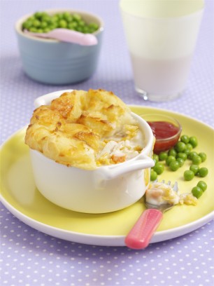 tilli's fish pie with spoonful out 