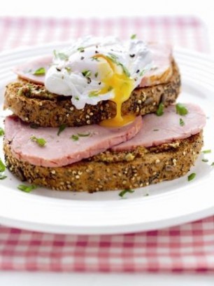 Poached Egg Ham And Mustard On Toast