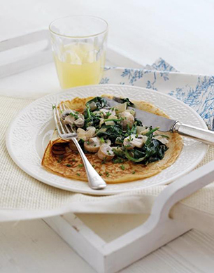 Spinach and Mushroom Pancakes