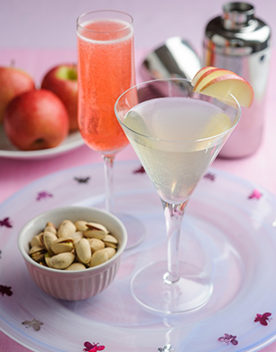 pink lady apple & champagne cocktail