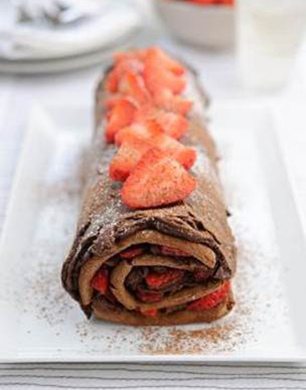 Strawberry & Chocolate Ganache Roulade