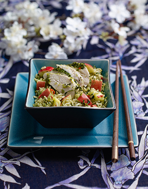 Thai Rice Salad with Chicken, PinkLady Apple and Mango