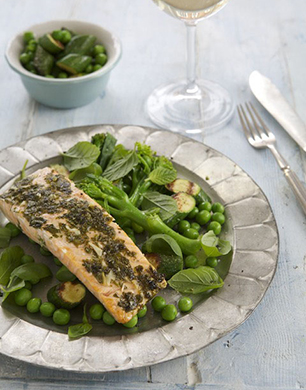 Grilled Salmon and green vegetables post