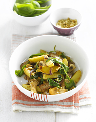 Potato, Beef and Spinach Wilt