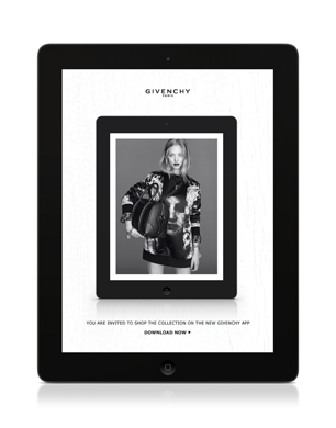 Givenchy's Woman's App on iPad
