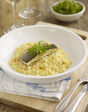 Saffron Risotto with Seabass Fillets Post