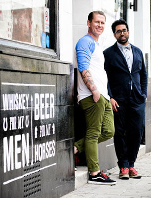 founders of white lyan outside premises 