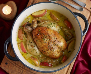 Pot Roast Chicken with Cider and Apples - StyleNest