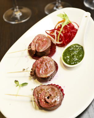 Jungle style lamb kebab dish