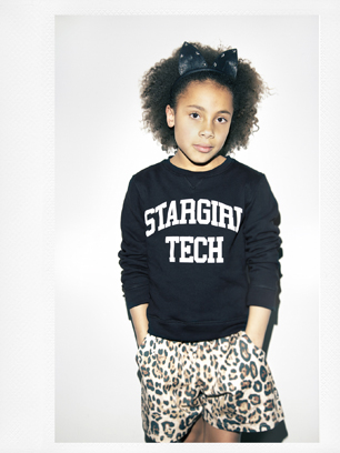 little girl in MSGM clothes 