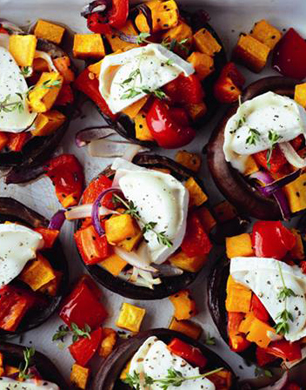Goat’s Cheese and Roasted Vegetables Mega-Mushrooms
