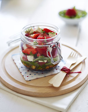 Viva Strawberry Kilner Jar Salad open