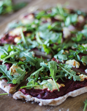 Beetroot pesto pizza with goats’ cheese 2