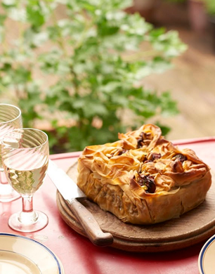 Curried Cauliflower and Aubergine Filo Pie