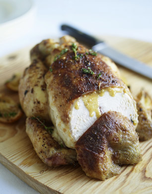 Black summer truffle pesto chicken with garlic and parmesan